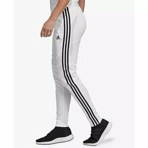 EUC Womens Adidas Tiro19 Training Pant in White with Classic Black 3 Stripe Sz M
